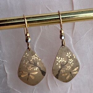 Elegant Gold Dragonfly Earrings